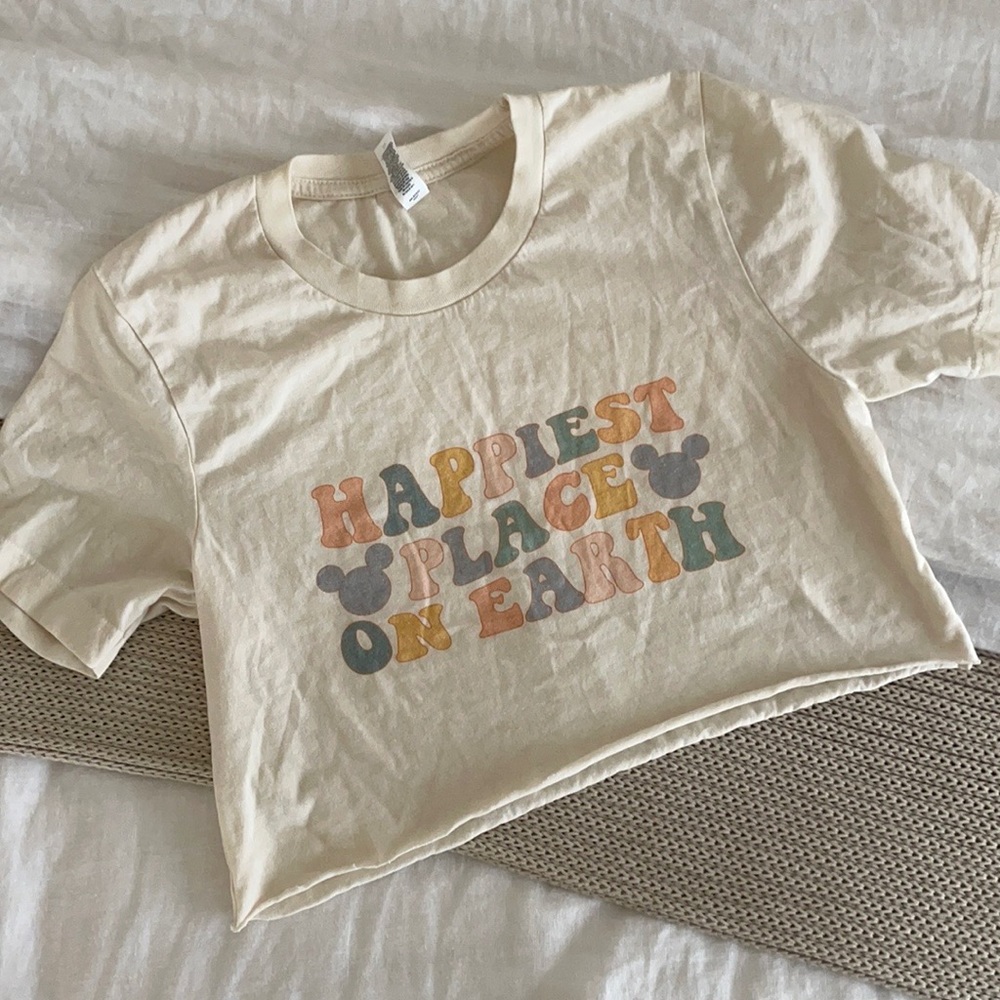 Happiest place on earth cropped t-shirt | Disneyland shirt | Disney shirt